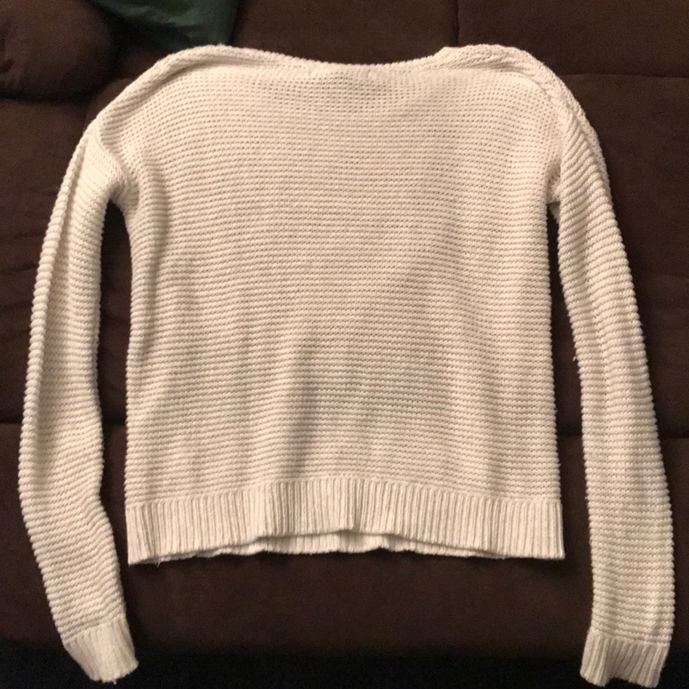 Cream scoop neck sweater - Picture 2 of 3
